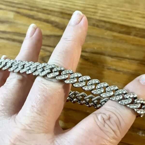 Unisex PLUS SIZE Tennis Bracelet - Silver & Cubic Zirconia - Image 4