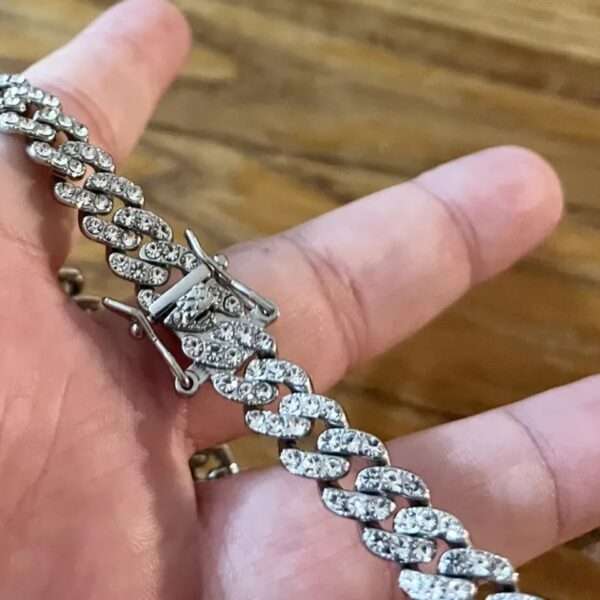 Unisex PLUS SIZE Tennis Bracelet - Silver & Cubic Zirconia - Image 5