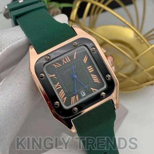 Cartier Rubber Wristwatch- Green Face - Image 3