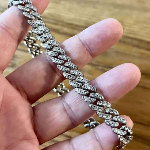 Unisex PLUS SIZE Tennis Bracelet - Silver & Cubic Zirconia - Image 2