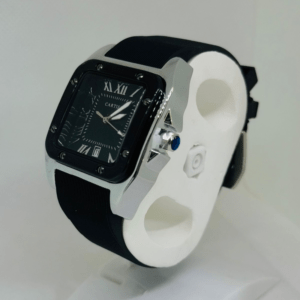 Cartier Luxury Watch (Black & Silver)