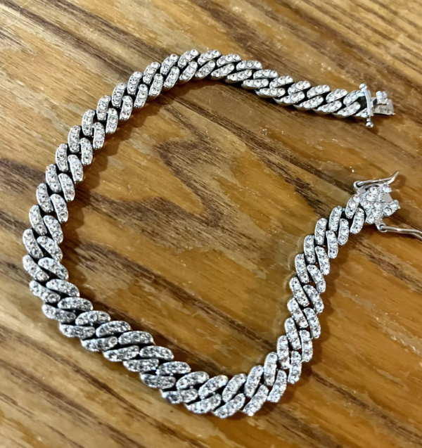 Unisex PLUS SIZE Tennis Bracelet - Silver & Cubic Zirconia