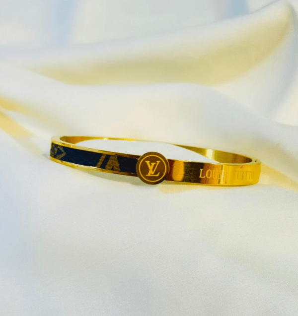 Stainless Steel LV Leather Handcuff