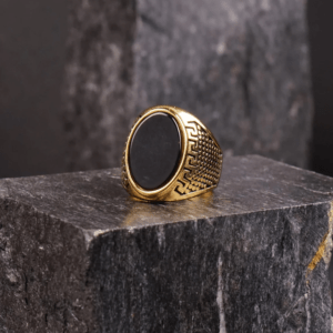 Golden Egyptian Onyx Ring - TRB015