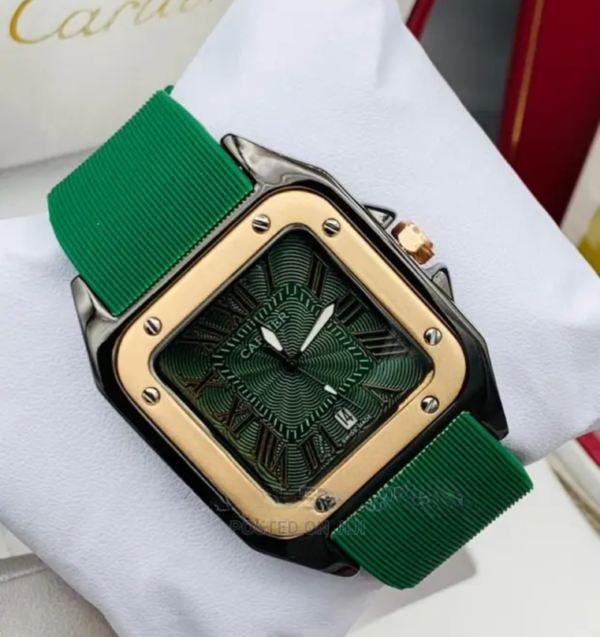 Cartier Rubber Wristwatch- Green Face - Image 2