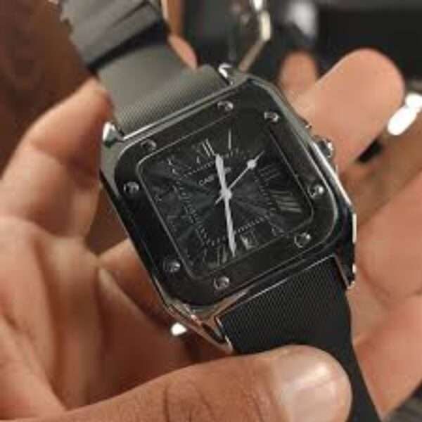 Cartier Luxury Watch (Black & Silver) - Image 4