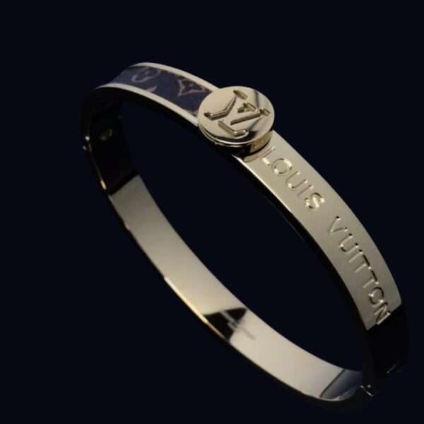 Stainless Steel LV Leather Handcuff - Image 3