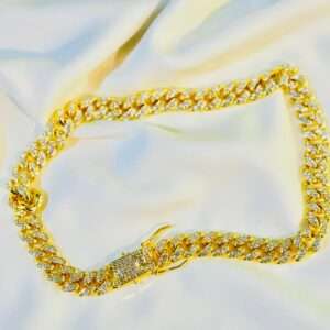 Golden Iced Out Miami Cuban Bracelet