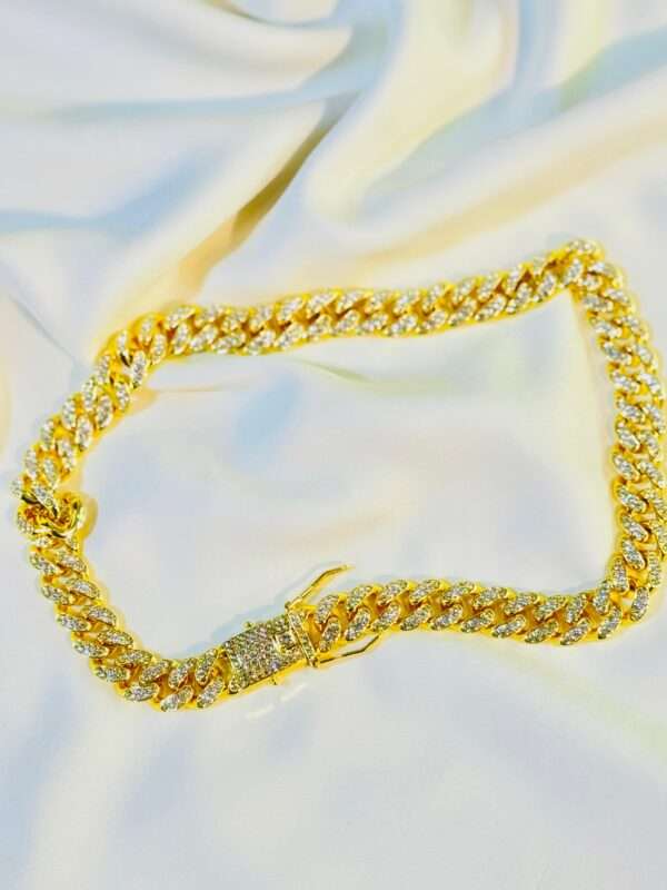 Golden Iced Out Miami Cuban Bracelet