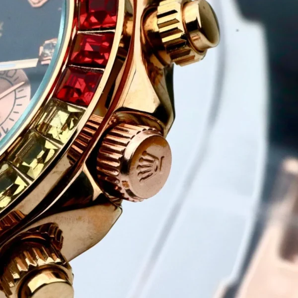 Rolex Oyster Perpetual with Colorful Crystal Bezel - Image 5